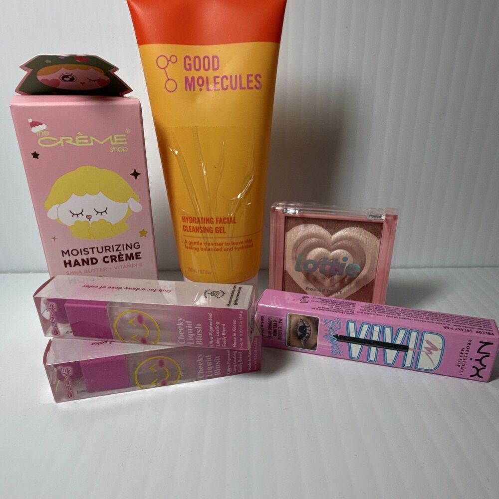 Assorted Full Size Lot: The Crème Shop Blush/Hand Cream, NYX Vivid Liner